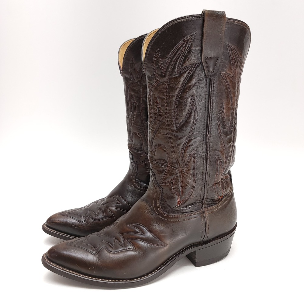 Durango Mens Vintage Brown Leather Western Cowboy Boots Made in USA 9.5 EE 75131